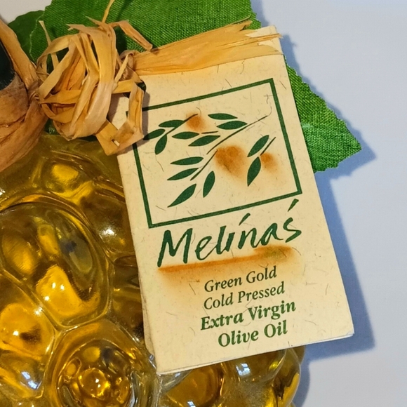 Vintage Melina's Extra Virgin Olive Oil Grape Bottle from Italy 7oz Sealed - Picture 2 of 7